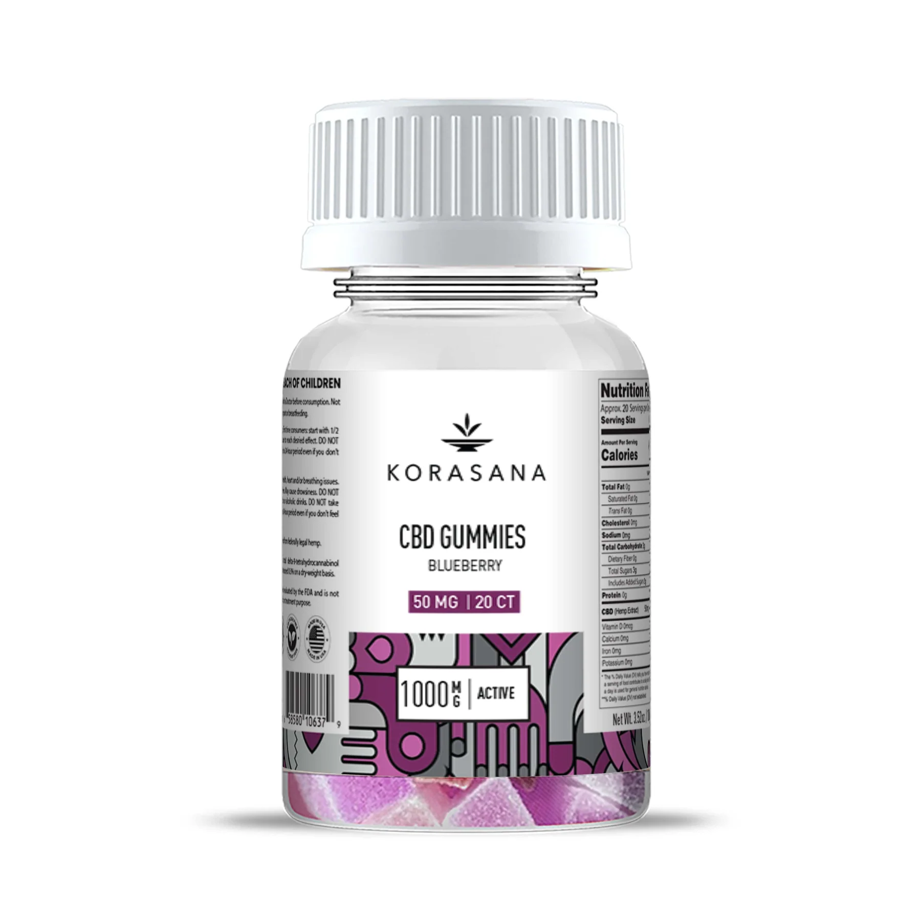 Korasana CBD Gomas 1000mg - 20ct