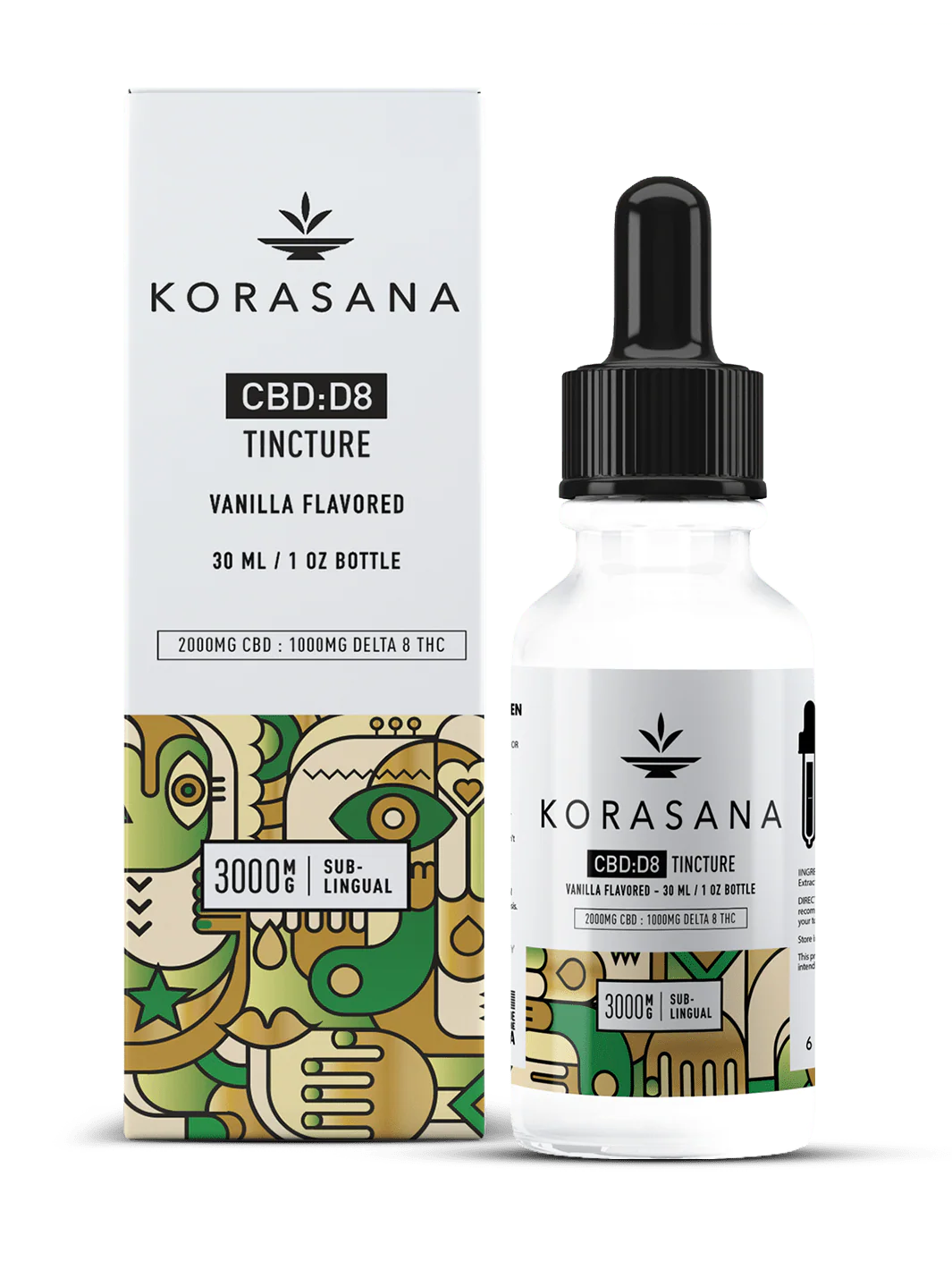 Korasana CBD:D8 2:1 3000mg - 30ml